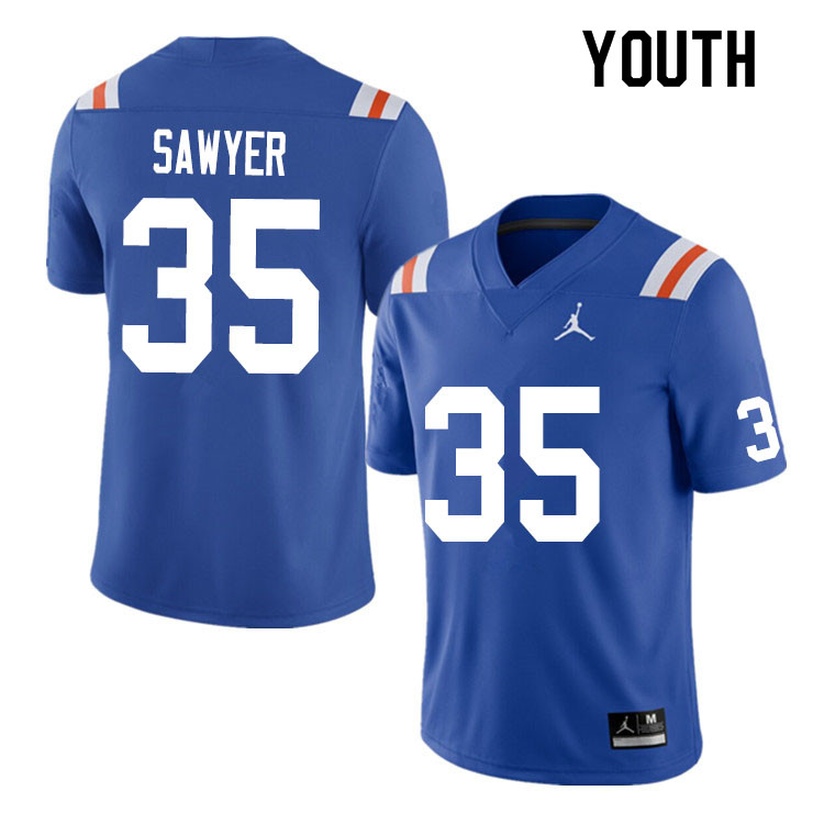 Youth #35 William Sawyer Florida Gators College Football Jerseys Sale-Throwback - Click Image to Close